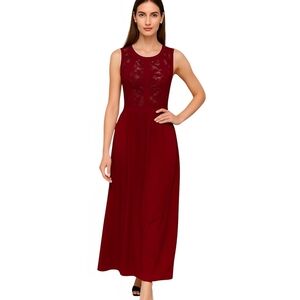 Lia Lee Maxi Dress – Size L Color: Deep Wine / Burgundy.